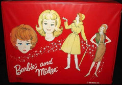 1963 Red Barbie and Midge Case