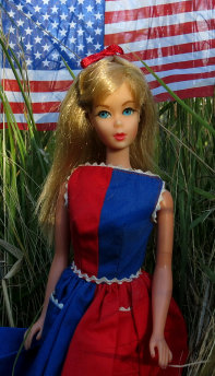 1967 TNT Barbie in a hay field in Oregon on the 4th of July